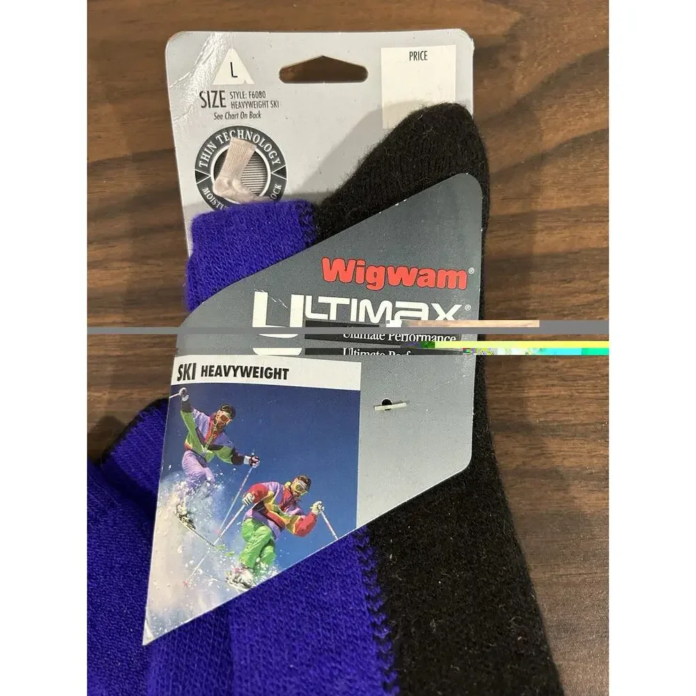Vintage NWT Wigwam Socks Heavyweight‎ Ski Wool Blend Size L Hiking NOS Ultimax